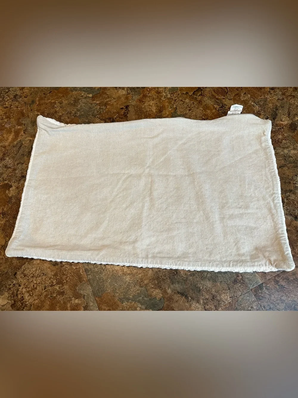 Pottery Barn Cream Sham Cotton Linen Pillow Cover Textured 24” x 15”